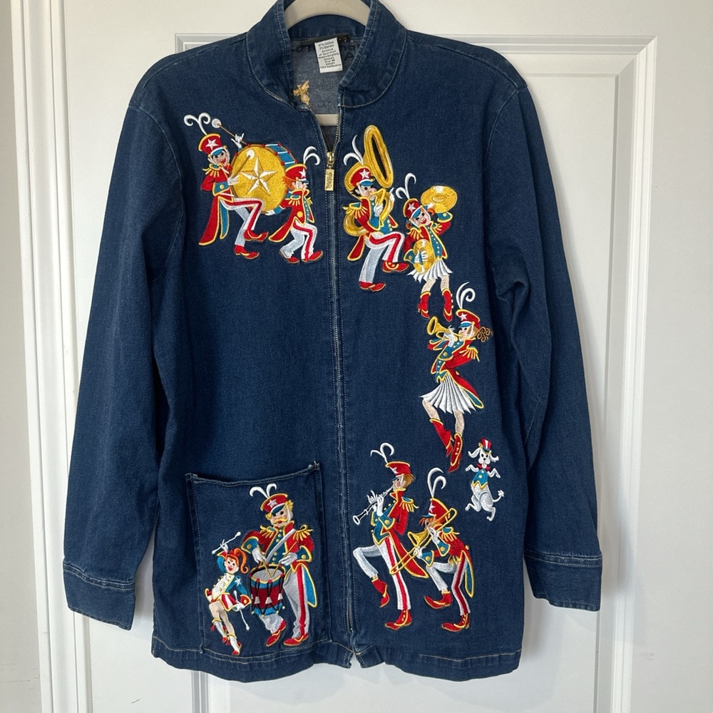 Vintage Bob Mackie Wearable Art Denim Jacket